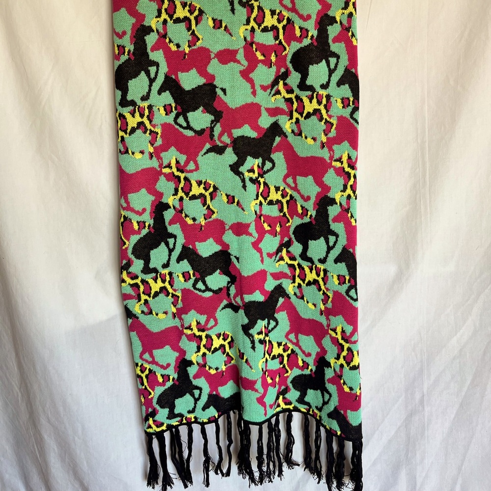 Horse scarf oversized multicolored new without tag